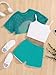 Verdusa Girl's 3 Piece Cute Outfits Letter Print Cami Top Track Shorts Short Sleeve Hollow Out Tee Multicolor 8-9Y