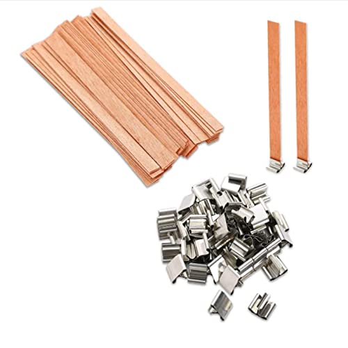 Mechas de madera para velas, 30 unidades, para velas, 10 cm, mechas de madera para hacer velas, Wood Wick, mechas para velas de té, velas redondas, fundición, tipo DI Cover