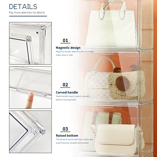 Gzhok 4 Pack Clear Plastic Purse Organizer For Closet,Handbag Storage,Purse Storage Organizer,Clear Display Storage For Wallet,Shoes,Book,Cosmetic,Toys,Clothes #TOP7