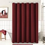 22 PANGSINNE Rideau de douche extra long de 243,8 cm de long en tissu épais robuste pour salle de bain – Rideau de bain lesté neutre avec 12 crochets, 183 x 243 cm, bordeaux