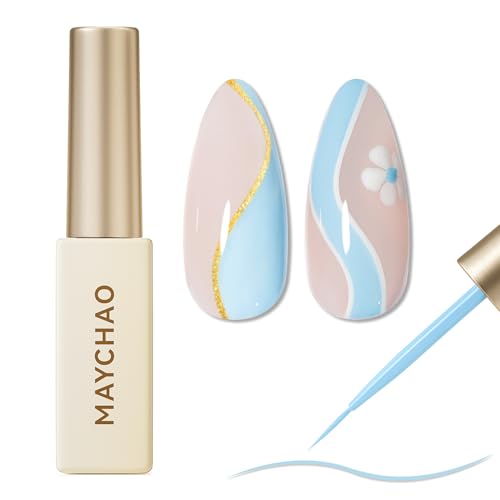 MAYCHAO Baby Blue Swirl Gel Liner Nail Art Polish, 8ml
