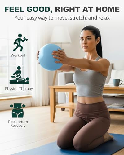 Image of Trideer 9-Inch Pilates Ball, Small Exercise Ball Pilates Equipments for Yoga, Physical Therapy, Pregnancy, Postpartum, Core Training, Balance, Stability and Stretching