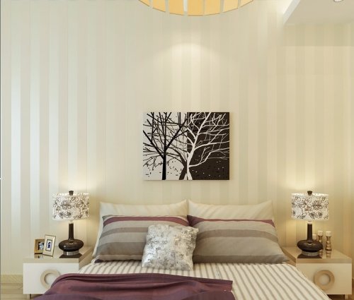 QIHANG European Modern Minimalist Country Luxury Stripe Wallpaper Roll for Living Room Bedroom Tv Backdrop Wall Beige Color - Thumbnail 6