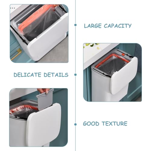Papelera de cocina colgante Kichvoe 9L blanca miniatura 6