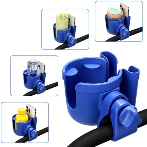 Accmor Stroller Cup Holder with Phone Holder, Bike Cup Holder, Universal Cup Holder for Uppababy Nuna Doona Strollers, 2-in-1 Cup Holder for Walker, Wheelchair, Scooter — view 7