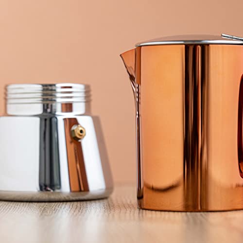La Cafetière Polished Stainless Steel Espresso Stovetop Coffee Maker, 2ml, Copper, 25ML - Image 4