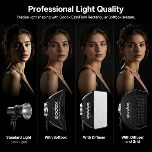 1-Second Quick Setup Portable Softbox with Bowens Mount, Professional Lighting Modifier with Grid & Diffuser for Camera Photography, YouTube, Video, Portrait and Studio(softbox 12x18) - image 4