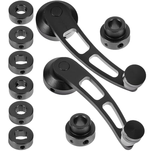 HAPINARY Manivela para Ventanilla de Coche Aleación de Aluminio Mango Resistente para Elevalunas Manual Repuesto Práctico para Vehículos Clásicos Color Negro