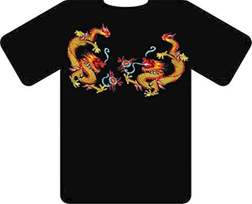 Ximkee 1 Pair Chinese Gold Dragon Embroidery Appliques Sew Iron On Patches #TOP5