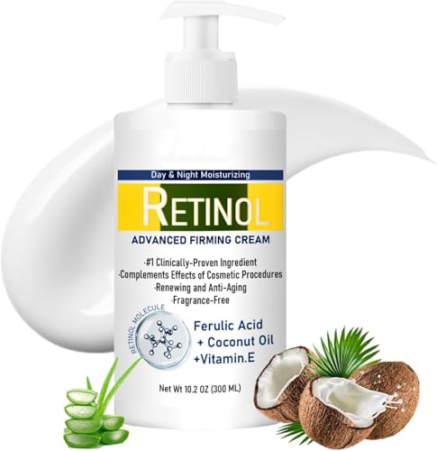 300ml Retinol Body Lotion Advanced Retinol Cream Large-capacity Retinol Firming Body Cream with Cocount Oil and Vitamin E Remove Dark Spots Moisturizing Body Lotion for Dry Skin Smooth Body Skin