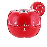 Temporizador de cocina en forma de tomate, temporizador mecánico de cuenta regresiva de 60 minutos, temporizador de cocina con alarma fuerte, temporizadores visuales ABS para hornear, dispositivo de