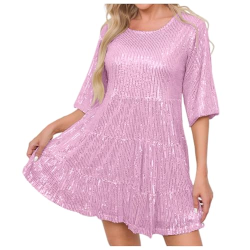 Robe femme élégante discothèque à paillettes stretch et scintillante pour tenue de fête