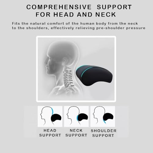CoolKo Car Headrest Neck Pillow Support Ergonomic, with Valve Stem Covers Accessory for Driving Seat Fatigue Relief Compatible with Model S X 3 Y & Cybertruck - 1 Piece - Thumbnail 3