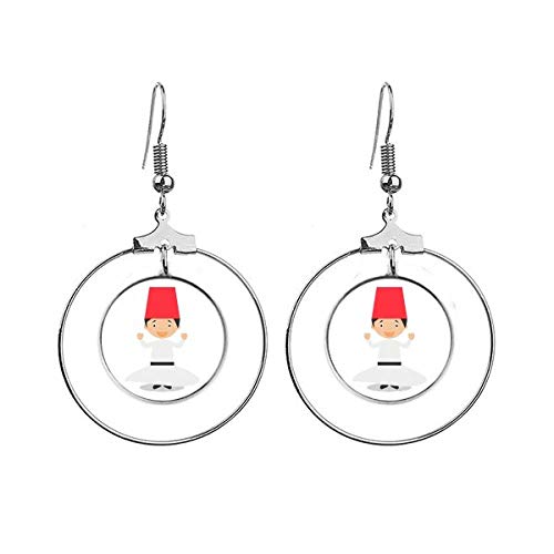 Boucles d'oreilles créoles blanches derviche au style bohème chic
