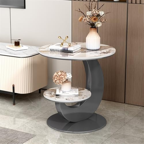 Table d'angle de canapé en marbre Grigio style minimaliste - 3