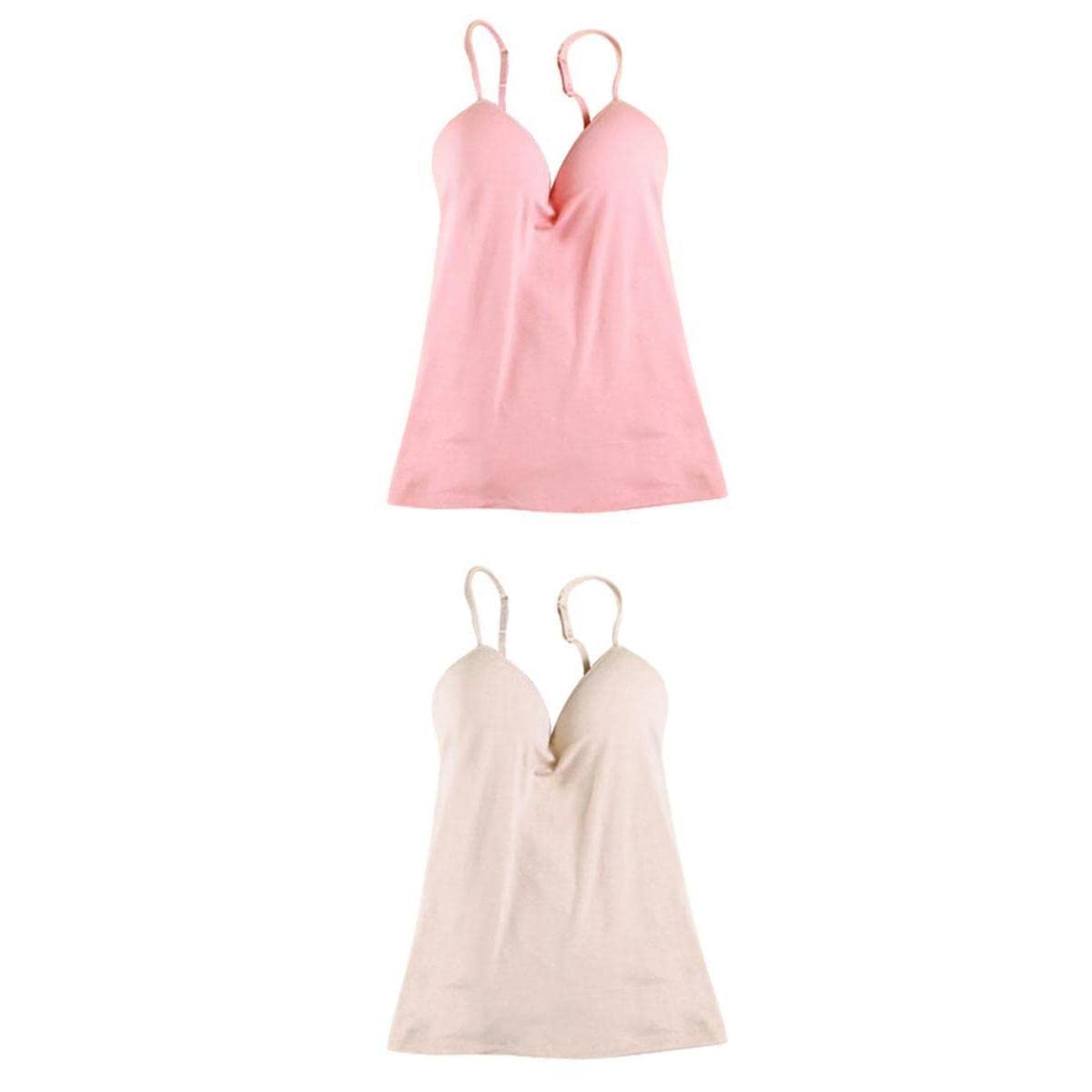 bnf Bnf® 2pcs Womens Adjustable Strap Built in Bra Tank Tops Camisole for Lady-picture-16