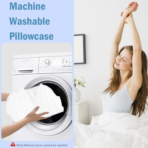 Image of Side Sleeper Pillow with Arm Holes, Memory Foam Pillow for Neck & Shoulder & Cervical Pain Relief, Ergonomic Arm Holes Positioner Cooling Bed Pillows for Side Stomach Sleeping (White2)