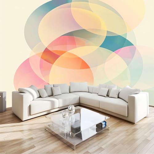 Papeles Pintados de Pared Gráficos de colores geométricos Fotomurales 400x280 cm Tejido No Tejido Papel Tapiz Fotográfico Decorativos Murales Dormitorio Oficina Hotel Spa