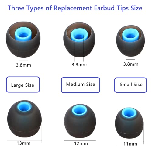 Image of Replacement Earbud Tips Earbud Covers Silicone Tips Ear Gels Fit for Inner Hole from 3.8mm - 5.1mm Earphones 9 Pairs S /M /L