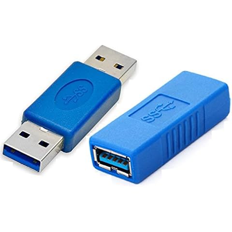 HTTX SuperSpeed USB 3.0 Type-A Male to Male and Female to Female Adapter Bridge Extension Coupler Gender Changer Connector 2-Pack Cover