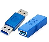 HTTX SuperSpeed USB 3.0 Type-A Male to Male and Female to Female Adapter Bridge Extension Coupler Gender Changer Connector 2-Pack