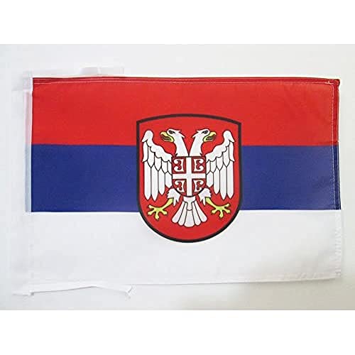 AZ FLAG - Drapeau Gouvernement de salut national de Serbie - 45x30 cm - Pavillon Serbe 100% Polyester Avec Deux Cordelettes - 20g