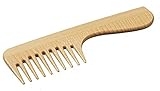 Kamm Kamm mit Griff - hochwertiger Frisierkamm mit grober Zahnung, Lockenkamm, Strähnenkamm, Afrokamm, Holzkamm aus Buchenholz, ideal auch für unterwegs, Länge ca. 180 mm, hergestellt in Deutschland