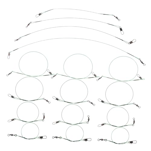 SUPVOX 1 Set High Strength Fishing Wire Leaders of Steel Leaders with Snap Links for Saltwater Fishing Antibite Protection Quick Rigging Lightweight and Durable