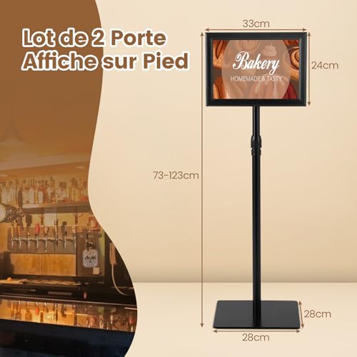 Support affichage A4 intérieur extérieur pour guider vos clients avec ce présentoir double