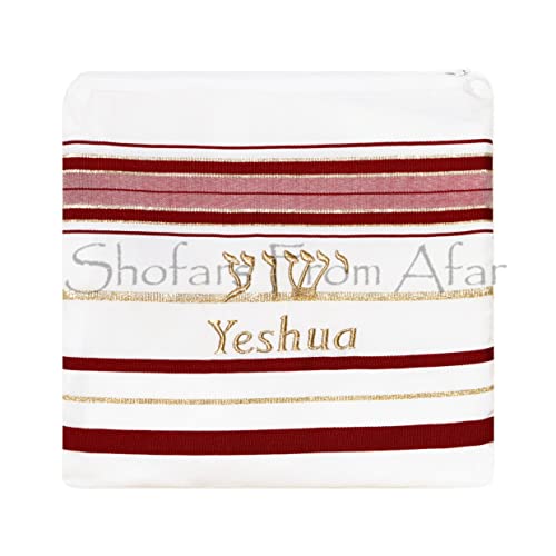 The Blood of Yeshua Jesus Red Tallit Prayer Shawl with Matching Yeshua Tallit Zipper Bag3