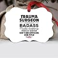 Trauma Surgeon Badass Miracle Worker Official Job Title Aluminum Ornament