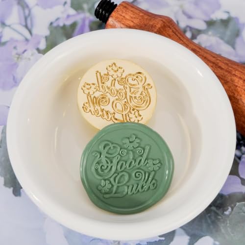 Image of Curated Cart 1 Wax Seal Stamp Kit Decorating Gift Cards Wedding Invitations Envelopes Letters Sealing (Good Luck Stamp)