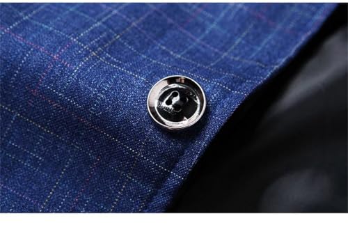 Men Checkered Non-Iron Jackets for Light Business Blazer Slim Fit Asian Suit 5