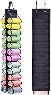 Leggings Organizer,Organizer for Clothes T-shirt Legging Roll Holder-Space Saving Storage Hanging Wardrobe Clothes Organizer 24 Roll (Black)