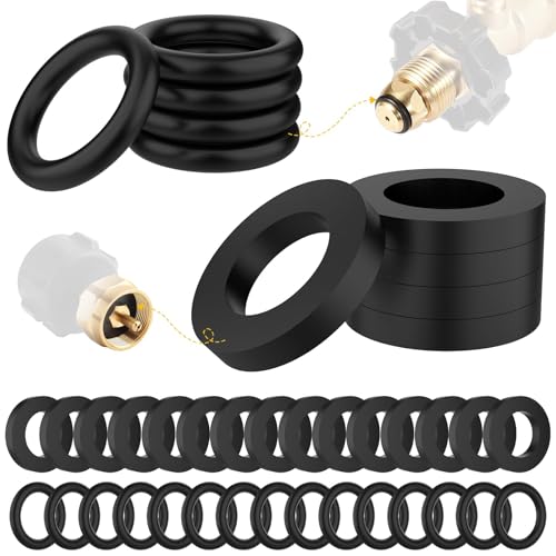 Aifeier ET 20Pcs Soft Rubber O-Rings and 20Pcs Propane Tank Gaskets, Hose Seal Ring Gaskets, Proof Sealing, Fit for All Soft Nose POL Fittings, Propane Gas Adapters, Valves, Regulators etc