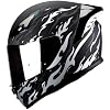 HAX Onix Full Face Motorcycle Helmets DOT Approved, Pinlock Ready & Intercom Slot , Motorbike Powersports Street Racing for Men Women(Flame Matte Blk-Slv, S)