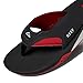 Reef Fanning Pregame Mens Bottle Opener Flip Flop, Arch Support, Durable Outsole, Water Friendly, Black/Red, 9