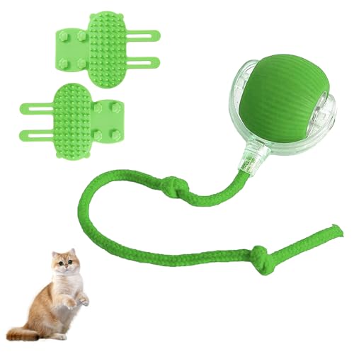 Benaewa Interactive Dog Ball, Moving Vibrating Dog Toy, Active Rolling Ball with Tail for Pets Cats, Green