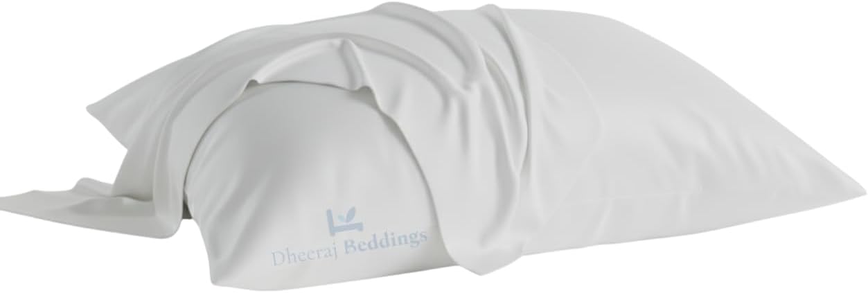 Dheeraj Beedings Toddler Travel Pillow Cases Pack of 2 100% Soft Egyptian Cotton 500 Thread Count with Zipper Closure for Small Travel Pillowcase (White Solid, Toddler 12x16)