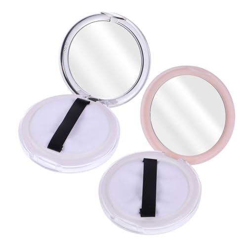 DONFAMDS 2個 超薄 軽量 トラベルメイク用粉ケース 携帯便利な ポータブル粉装ボックス 化粧ポーチ収納に