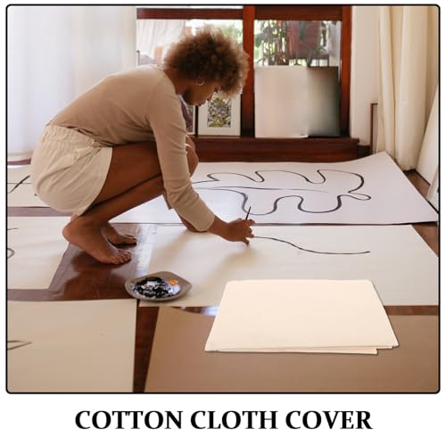 Lona protectora de algodón reutilizable para suelos pintura y polvo hogar 4