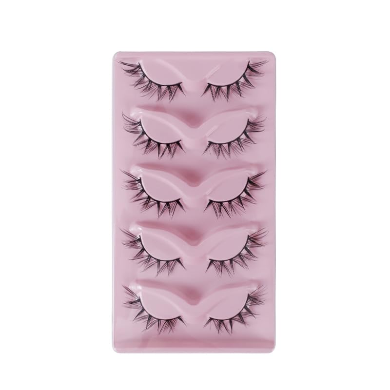 5 Pairs Fluffy False Eyelashes Set, 3D Mink Lashes Wispy Cat Eye, Dramatic Volume Long Eyelash Extensions, Soft Natural Fake Lashes for Party Wedding Makeup (A133)