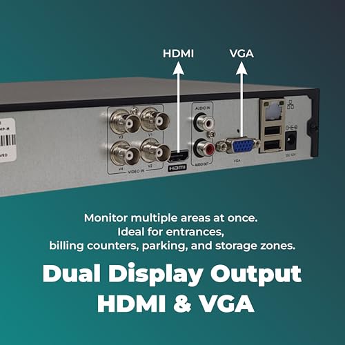 Image of Trueview 4 Channel CCTV DVR | Supports Up to 5MP Cameras | H.265 5-in-1 Digital Video Recorder | Full HD HDMI & VGA Output | Remote Viewing on Android, iOS & PC | Supports Up to 6TB Storage
