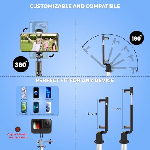 Image of S1 67cm Selfie Stick Tripod, 3-in-1 Multifunctional Design with Detachable Wireless Remote, Portable & Lightweight Phone Tripod for Vlogging, Photography, iPhone & Android Smartphones