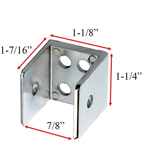 Harris Hardware 15026 Pack-2 Two Ear 2 U Brackets Die Cast Zamac For 7/8 In. Thick Panels W/Fasteners, Chrome #TOP3