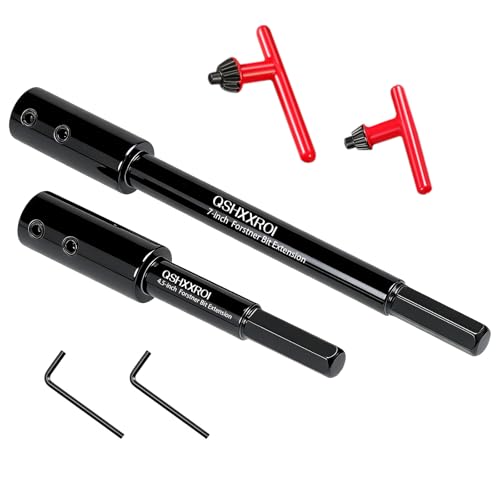 2 Stück Bohrer Verlängerung Set, 4.5Inch und 7Inch lange Forstnerbohrer-Verlängerungen, für forstnerbohrer mit 3/8-schaft, für die Bearbeitung von Holzmöbeln, Holz