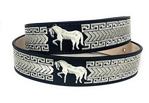 Men's Black Charro Belt, Cinto Vaquero Bordado2