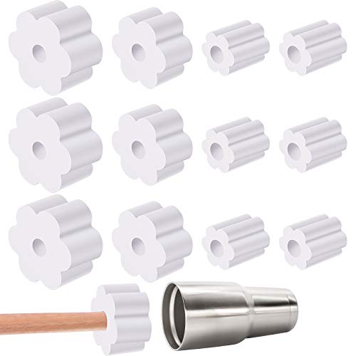 12 Pieces Cup Turner Foam Set Tumbler Foam Inserts Accessories Cup Spinner Sponge 1.57/3.19/3.74 Inch Diameter Foam Inserts for Tumblers Cups Water Bottles (White)