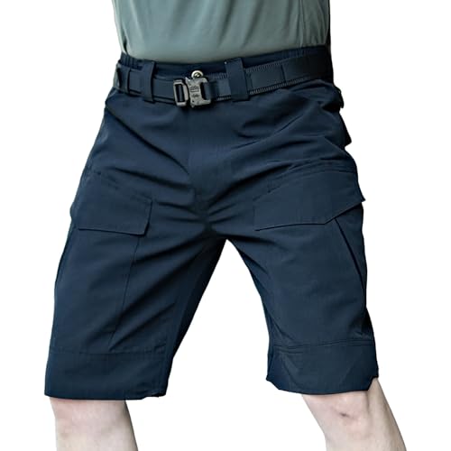 Pantalones cortos de carga 3/4 verano hombre de cintura alta pantalones cortos deportivos trabajo senderismo transpirable holgados cómodos con bolsillos, Le Noir, XL