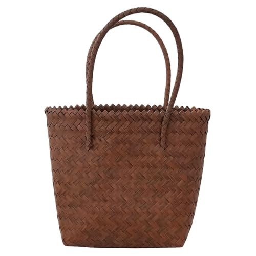 Panier en osier fait main authentique sac à main en paille vintage haut de gamme 16x12 pouces
